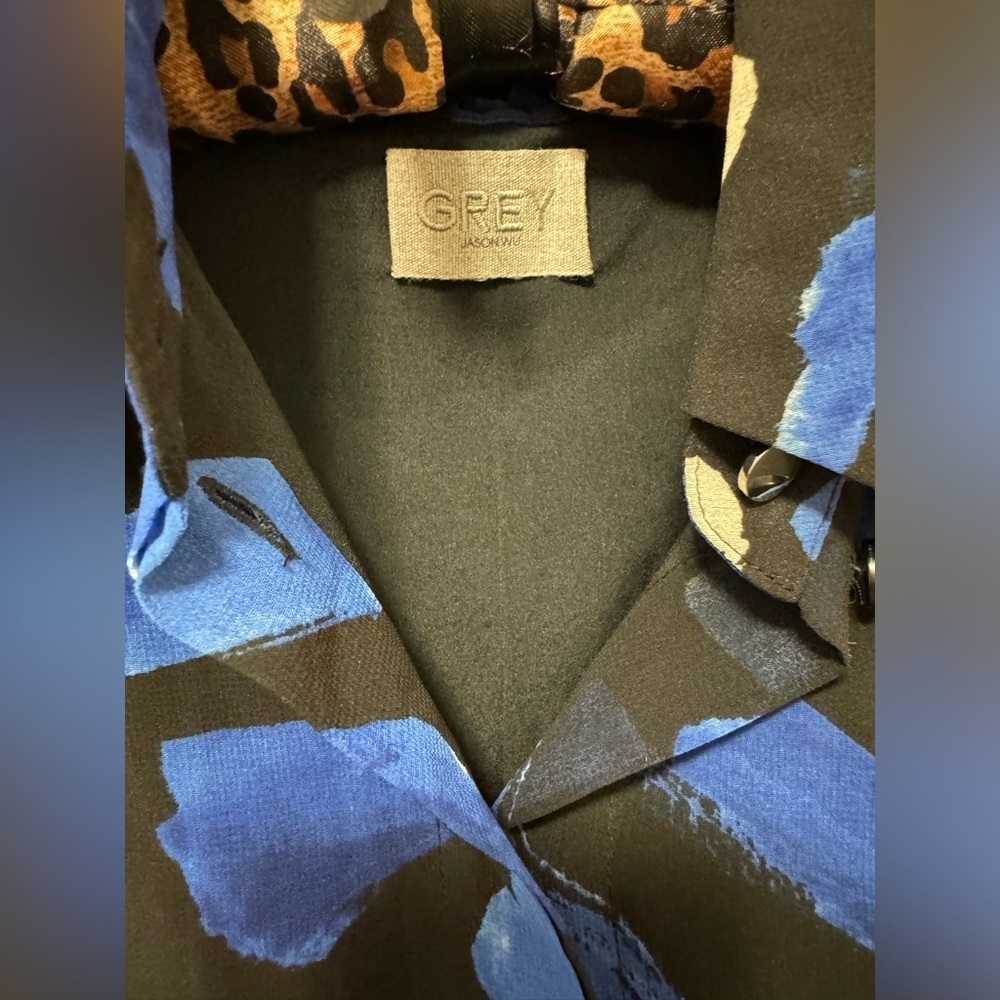 GREY Jason Wu Brush Stroke Sleeveless Shirt Dress marine multi Sz 6 - Picture 2 of 3